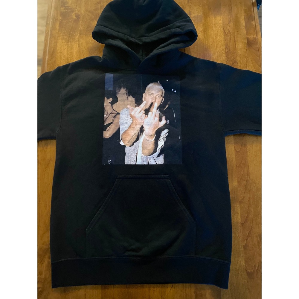 Gildan Eminem Graphic Hoodie Black Heavy Blend Sweatshirt Mens Small Hip Hop Rap